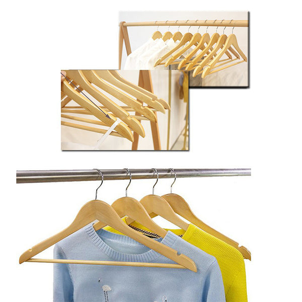 20 Pcs Wooden Clothes Coat Hangers