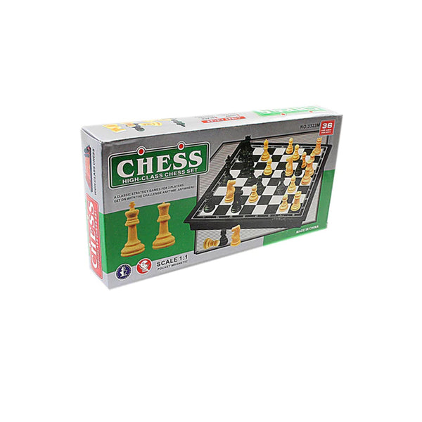 High Class Chess Set Ivory Black 36 Pieces Magnetic Board