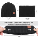 OZERO Men's Winter Hat Beanie Scarf Set Warm Knit Hats Neck Warmer with Thermal Polar Fleece Lining Winter Set for Women