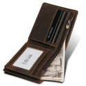 RFID Men's Wallet, Leather Wallet, Crazy Horse Leather Short Casual Wallet