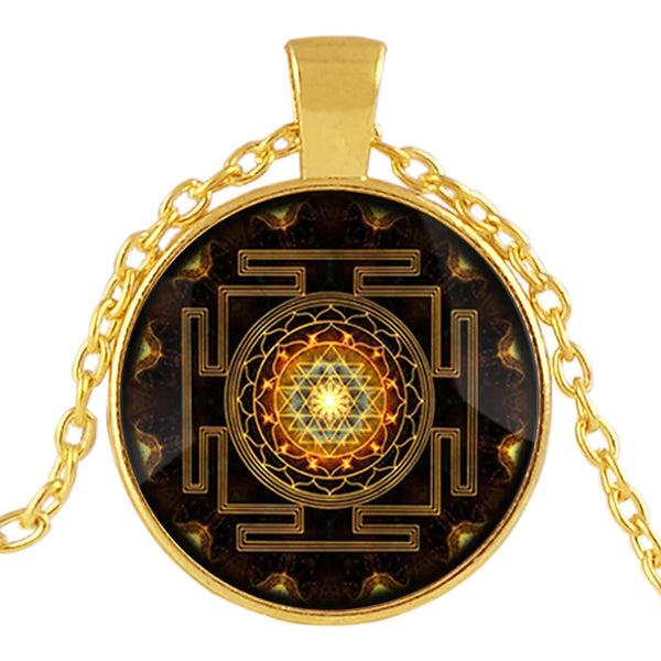 Sacred Sri Lanka Yantra Time Gem Pendant Necklace