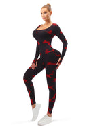 Get ready to slay your workout in style with our European and American new seamless leopard print fitness sports long-sleeved high-waisted honey belly tight trousers yoga suit for women. Made with a blend of high-quality materials including Nylon, Microfi