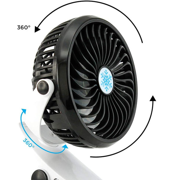 Oscillating Portable Desk and Clip on Air Cooling Fan- USB Rechargeable_8