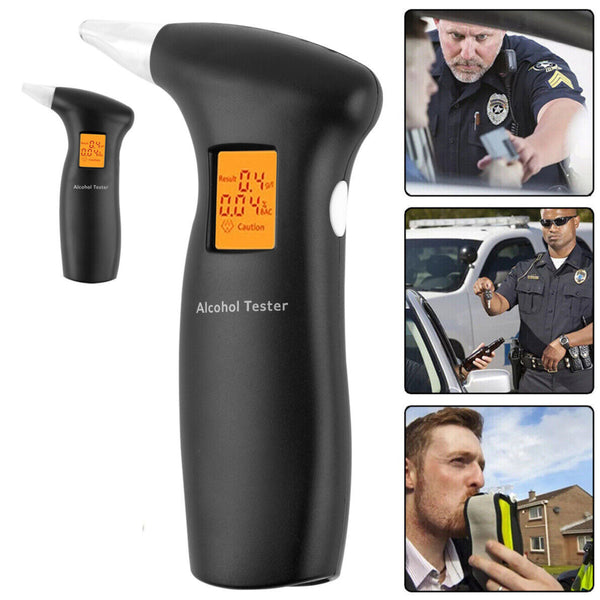 LCD Digital Breath Alcohol Tester Police Breathalyser - Black_3