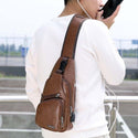 Men's PU Chest Bag Shoulder Sling Backpack for Travel and Sports_7