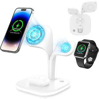 5 in1 Foldable Wireless Fast Charger Dock Station for Apple - Available in Black and White_0