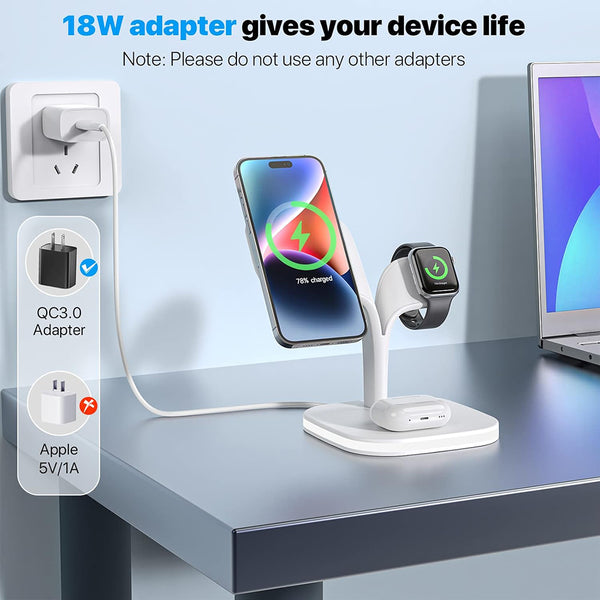 5 in1 Foldable Wireless Fast Charger Dock Station for Apple - Available in Black and White_3