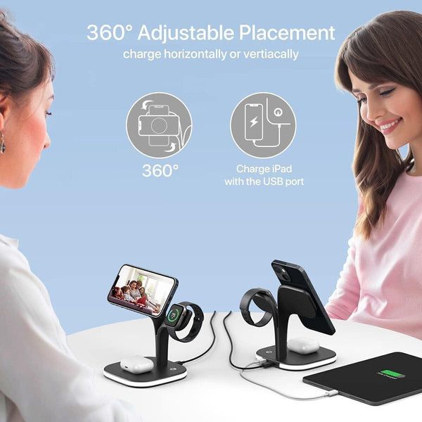 5 in1 Foldable Wireless Fast Charger Dock Station for Apple - Available in Black and White_7