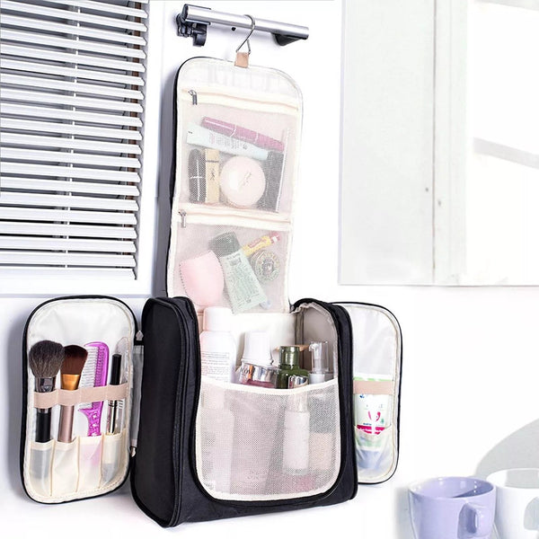 Women Cosmetic Handbag Make up Storage Organizer for Travel - Available in Black and Blue_4