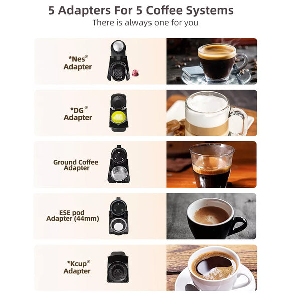 HiBREW H2B 5 in 1 Multi-Capsule Cold & Hot Coffee Maker (Black)