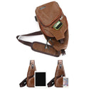 Men Chest Bag PU Shoulder Sling Backpack Pack Travel Sport Cross Body Bags