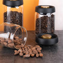Vacuum Sealed Jug Set Black Coffee Beans Glass Airtight Canister Kitchen Food Grains Candy Keep Good Storage Jar Set Kitchen Gadgets