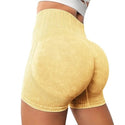 High-waisted Hip-lifting Fitness Pants Solid Color Quick-drying Tight Running Sports Yoga Shorts Women