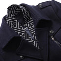 Plus Size 5XL  Men's Scarf Collar Wool Coat 2023 Winter New Fashion Business Thick and Warm Male Brand Overcoat Navy Coffee