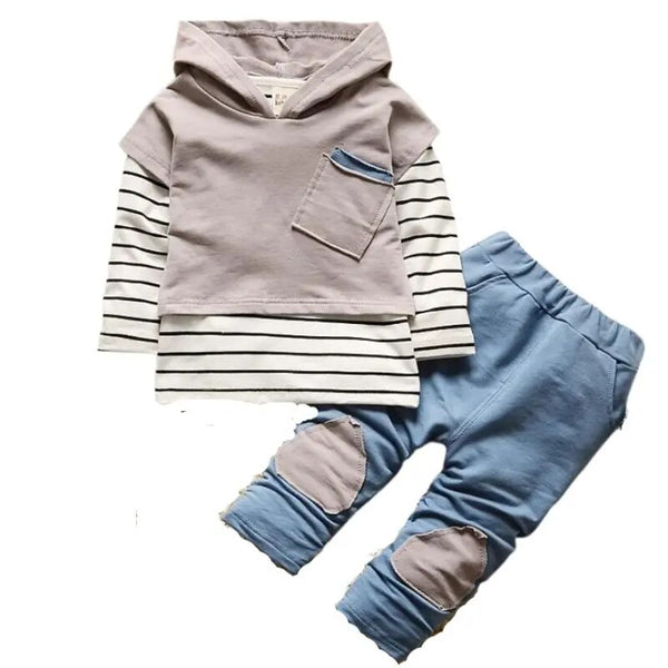 Baby Toddler Infant Clothing Suits Autumn Winter Boys Long Sleeve T-shirt + Coat + Pants 3pcs Sets For 1 2 3 4 Years Boy Clothes