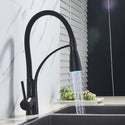 360 Swivel Kitchen Faucets Pull Out LED Sprayer Mixer Water Vessel Sink Faucets Cold and Hot Water Taps