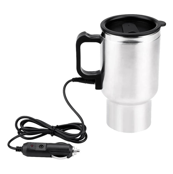 12V 450ml Vehicle Heating Cup Stainless Steel Electric Heating Car Kettle For Camping Travel Kettle Coffee Milk Thermal Bottle