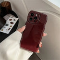 Korean Air Cushion Wave Gorgeous Wine Red Phone Case For iPhone 11 12 13 14 Plus 15 Pro Max Protection Shockproof Soft TPU Cover