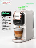 HiBREW 5 in 1 Multiple Capsule Coffee Machine Hot/Cold DG Cappuccino Nes Small Capsule ESE Pod Ground Coffee Cafeteria 19Bar H2B