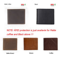 RFID Blocking Men's Oil Wax Skin Wallet Man Vintage Cow Genuine Leather Wallet Male Handmade Billfold Coin Purse Short Wallet