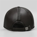 Autumn and Winter Men's Cold Warm Baseball Cap Leather Padded Ear Cotton Cap Outdoor Duck Tongue Cap Windproof Rebound Cap