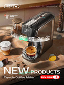 HiBREW 5 in 1 Multiple Capsule Coffee Machine Hot/Cold DG Cappuccino Nes Small Capsule ESE Pod Ground Coffee Cafeteria 19Bar H2B