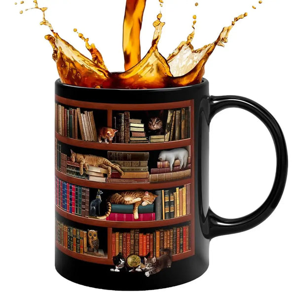 3D Library Bookshelf Mug Creative Space Design Mug Coffee Cup Study Milk Cup Friends Birthday Christmas Gift drinking Water cup
