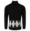 Men's Vintage Argyle Turtlenecks Sweater Thermal Knitted Pullover