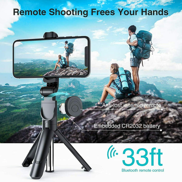 Fit  Telescopic Selfie Stick Bluetooth Tripod Monopod Phone Holder