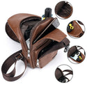 Men Chest Bag PU Shoulder Sling Backpack Pack Travel Sport Cross Body Bags