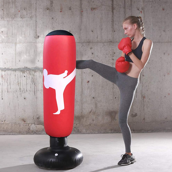 Sports Training Vertical Free Punch Inflatable Boxing and Kicking Bag_9