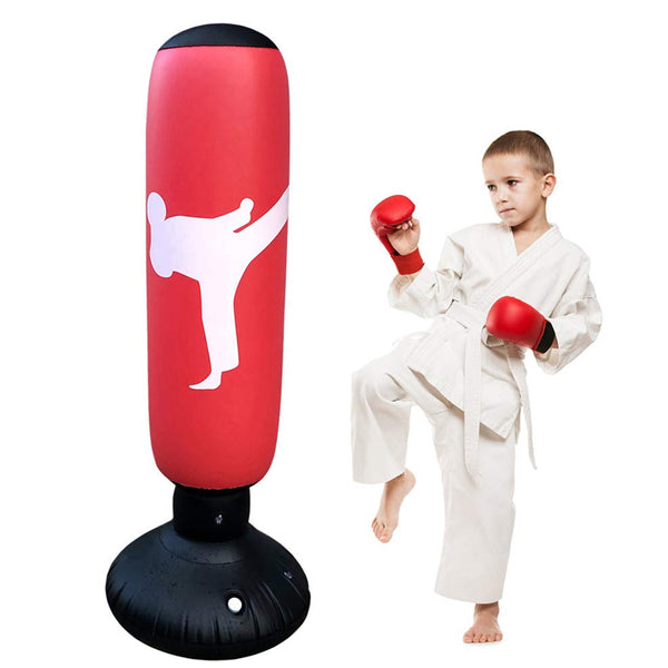 Sports Training Vertical Free Punch Inflatable Boxing and Kicking Bag_0
