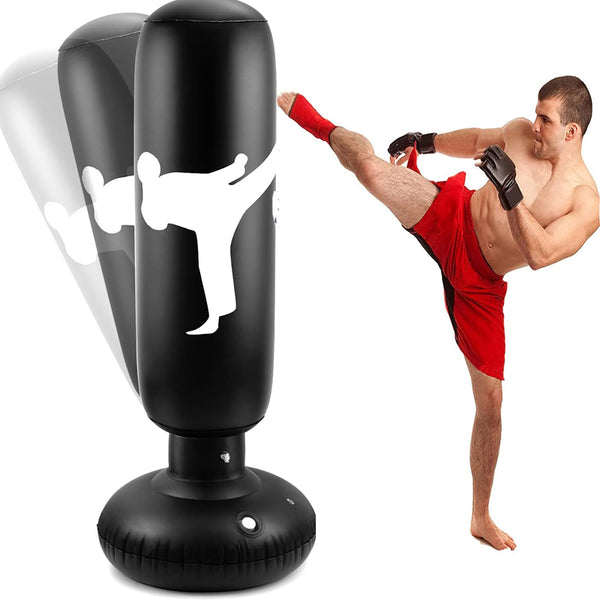 Sports Training Vertical Free Punch Inflatable Boxing and Kicking Bag_6