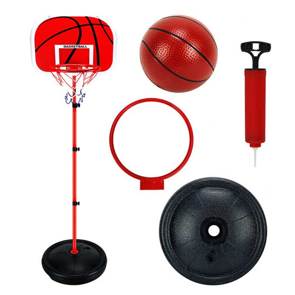 180cm High Free Adjustable Standing Basketball Hoop Net Backboard Stand Set_10