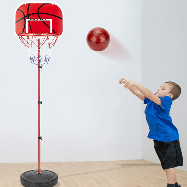 180cm High Free Adjustable Standing Basketball Hoop Net Backboard Stand Set_12