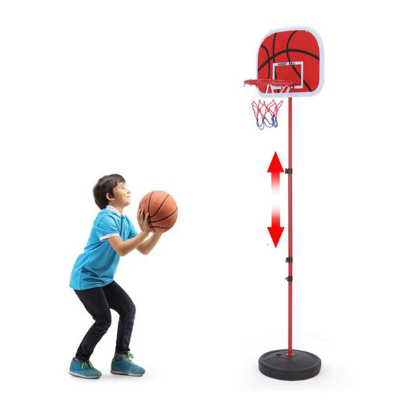 180cm High Free Adjustable Standing Basketball Hoop Net Backboard Stand Set_13