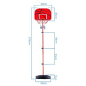 180cm High Free Adjustable Standing Basketball Hoop Net Backboard Stand Set_1