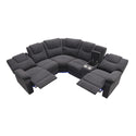 94.4" Home Theater Seating Modern Manual Recliner Sofa Chairs with Storage Box and Two Cup Holders for Living Room, Black