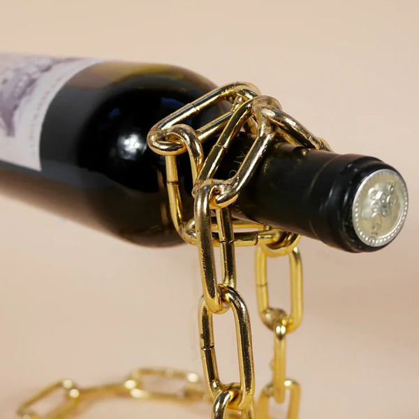 Magic Floating Wine Bottle Holder Unique Link Chain Rack for Airborne Bottle Display_10