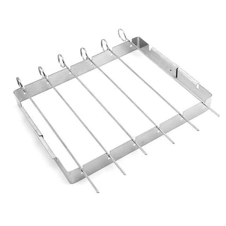6 Skewers Foldable Stainless Steel BBQ Grill Rack_0