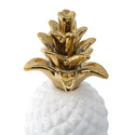 White Pineapple Ornament with a Gold Crown