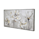 The Flowers Abstract With Foil Framed Canvas Print