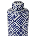 Valora Blue and White Cylinder  Jar Small