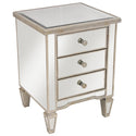 Mirrored Bedside Ribbed