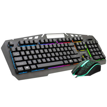 104 Key Wired Mechanical Feel Keyboard and Mouse Set USB Backlight Desktop Computer Gaming Keyboard Gaming Mouse