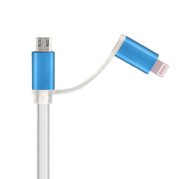 2 in 1 Charging Crystal Cable USB Data Cable for iPhone Android