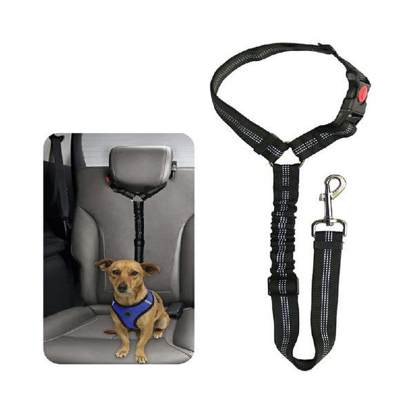 Pet Dog Car Seat Belt Bungee Lead Travel Safety Harness Anti-Shock