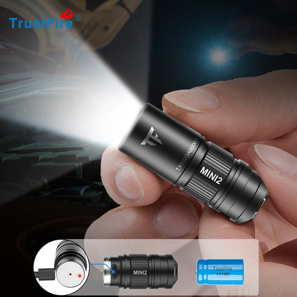 Trustfire Mini2 Rechargeable Mini Led Flashlight Keychain Usb Powered 250 Lumens Flash Light IPX8 EDC Torch Lamp Flashlights
